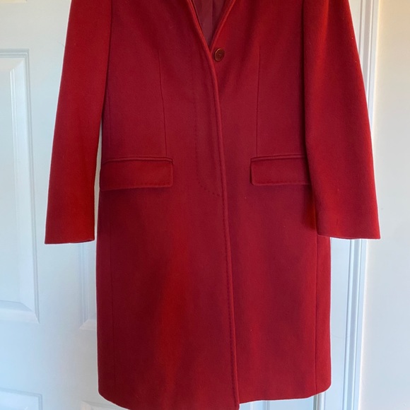 Burberry Wool Cashmere Red Merlot Coat Women - Picture 2 of 12